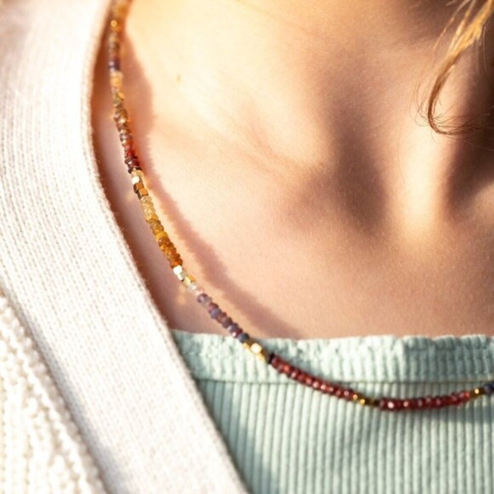 GORGEOUS AAA Tundra Sapphire Necklace September Birthstone Dainty Gold Necklace